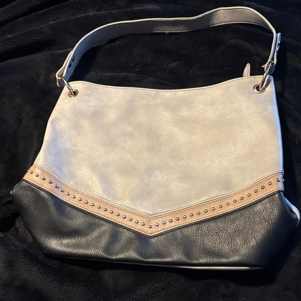 Montana West Gray, Cream and Black Shoulder Bag